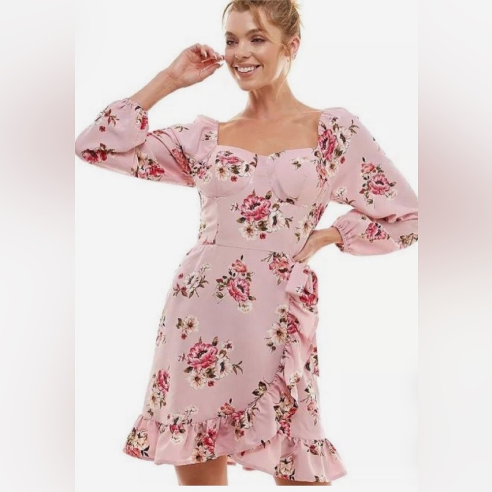 Lily Rose Ruffled Side Wrap Skate Dress